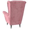 vidaXL Sill&oacute;n orejero y taburete de terciopelo rosa