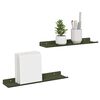 vidaXL Estante flotante 2 pcs Verde Oliva 40 x 8,5 x 2,5 cm Acero
