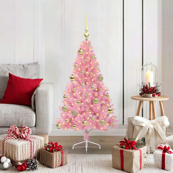 vidaXL &Aacute;rbol de Navidad Artificial Preiluminado Rosa 120 cm PVC