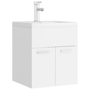vidaXL Mueble con lavabo blanco madera contrachapada