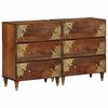 vidaXL Aparador con caj&oacute;n 2 pcs Marr&oacute;n miel 60 x 33 x 75 cm