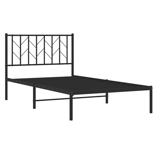 vidaXL Estructura cama sin colchón con cabecero metal negro 100x200 cm
