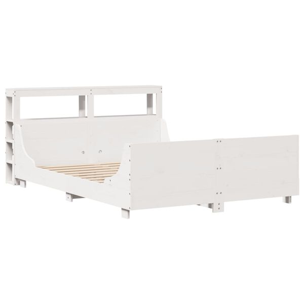 vidaXL Estructura de cama sin colch&oacute;n madera de pino blanca 150x200 cm