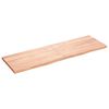 vidaXL Encimera ba&ntilde;o madera maciza tratada marr&oacute;n claro 160x50x(2-4)cm