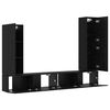 vidaXL Conjunto de mueble de TV 4 pcs Roble Negro Madera de ingenier&iacute;a