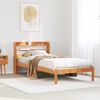vidaXL Estructura cama con cabecero madera pino marr&oacute;n cera 100x200 cm