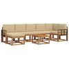 vidaXL Conjunto de sof&aacute;s de exterior con coj&iacute;n 8 pcs Natural y Beige