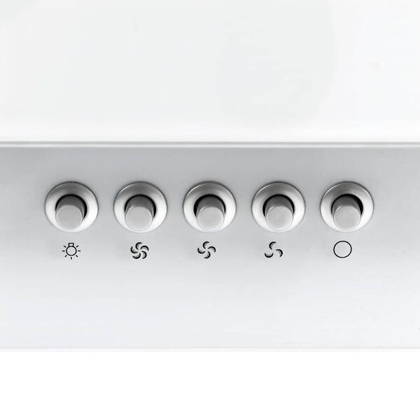 vidaXL Campana extractora acero inoxidable vidrio templado blanco 60cm