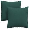 vidaXL Cojines de sof&aacute; 2 uds. tela Verde oscuro 80 x 80 cm