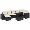 vidaXL Set de sof&aacute;s de jard&iacute;n 8 piezas y cojines rat&aacute;n sint&eacute;tico negro