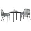 vidaXL Conjunto de Comedor de Jard&iacute;n 3 pcs Gris rat&aacute;n sint&eacute;tico