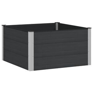 vidaXL Arriate elevado Negro 100 x 100 x 54 cm WPC y Aluminio