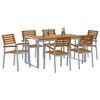 vidaXL Conjunto de Comedor de Jard&iacute;n 7 pcs Gris