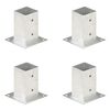 vidaXL Anclajes para postes 4 unidades metal galvanizado 81 mm