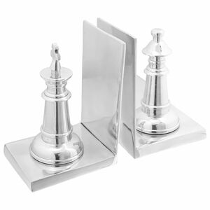 vidaXL Sujetalibros 2 pcs Plateado 11 x 12 x 19,5 cm Aluminio