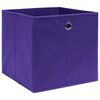 vidaXL Cajas de almacenaje 4 uds tela no tejida morado 28x28x28 cm