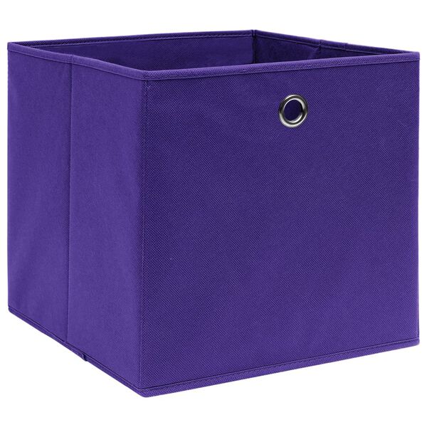 vidaXL Cajas de almacenaje 4 uds tela no tejida morado 28x28x28 cm