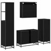 vidaXL Juego de muebles de ba&ntilde;o 4 pcs Roble Negro Madera contrachapada