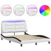 vidaXL Estructura de cama con LED sin colch&oacute;n Hvar blanco negro 120x200 cm