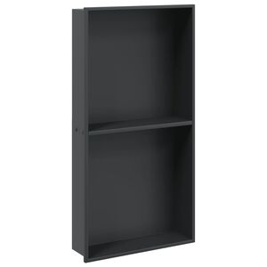vidaXL Hornacina ducha acero inoxidable negro mate 32x62x9 cm
