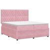 vidaXL Cama box spring con colch&oacute;n Rosa 200 x 200 cm Terciopelo