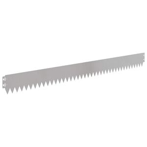 vidaXL Borde de C&eacute;sped 10 uds. 103 x 10 cm Acero Plateado