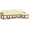 vidaXL Conjunto de sof&aacute;s de exterior con coj&iacute;n 5 pcs Natural y Crema