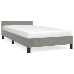 vidaXL Estructura de cama sin colch&oacute;n terciopelo gris claro 80x200 cm
