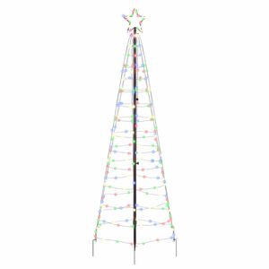 vidaXL Árbol de Navidad LED con estacas de tierra Multicolor 250 cm
