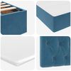 vidaXL Cama con almacenamiento y colch&oacute;n Azul Oscuro 90 x 190 cm