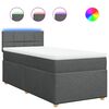 vidaXL Cama box spring con colch&oacute;n tela gris oscuro 100x200 cm