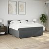 vidaXL Cama box spring con colch&oacute;n tela gris oscuro 180x200 cm