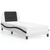 vidaXL Estructura de cama sin colch&oacute;n Zadar blanco y negro 80x200 cm