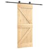 vidaXL Puerta Corredera Natural y negro 70 x 210 cm