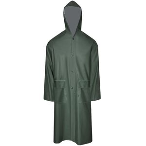 vidaXL Chubasquero impermeable largo con capucha talla M verde