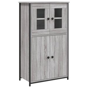 vidaXL Aparador alto madera contrachapada gris Sonoma 62x32x106,5 cm
