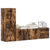 vidaXL Set de muebles de TV 3 pzas madera contrachapada roble ahumado