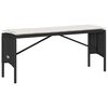 vidaXL Set comedor de jard&iacute;n 3 pzas con cojines rat&aacute;n sint&eacute;tico negro