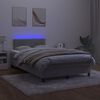 vidaXL Cama box spring colch&oacute;n y LED terciopelo gris claro 120x200 cm