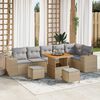 vidaXL Conjunto de sofá de jardín 9 pcs Beige ratán sintético