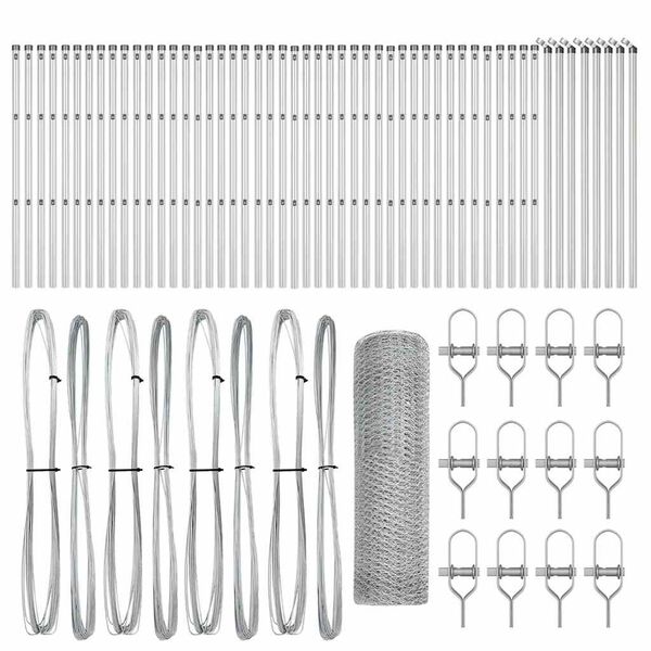 vidaXL Poste de Valla Plateado 100 x 0,6 m (malla de 13 mm) Acero