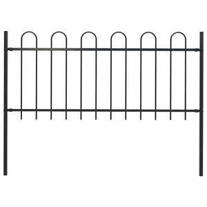 vidaXL Valla de jard&iacute;n BOXTEL con aro superior de acero, 170 x 100 cm, negro