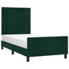 vidaXL Estructura de cama sin colch&oacute;n terciopelo verde oscuro 80x200cm