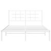 vidaXL Estructura cama sin colch&oacute;n con cabecero metal blanco 140x190cm