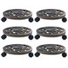 vidaXL Soporte con ruedas de plantas 6 uds pl&aacute;stico color bronce 30 cm