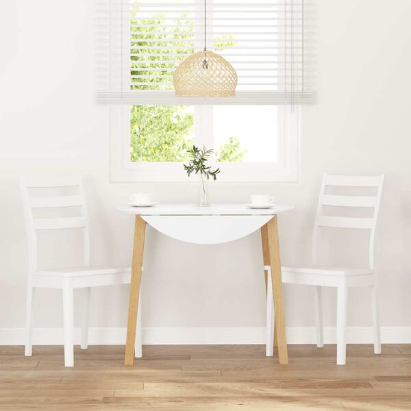 vidaXL Sillas de comedor 2 unidades madera maciza de caucho blanco