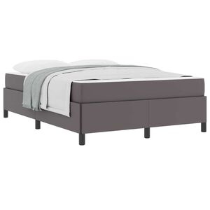 vidaXL Estructura de cama con colch&oacute;n Gris 140 x 190 cm tela