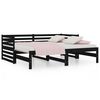 vidaXL Sofá cama extraíble sin colchón negro 2x(90x190) cm