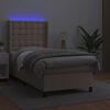 vidaXL Cama box spring colch&oacute;n LED cuero sint&eacute;tico capuchino 100x200cm