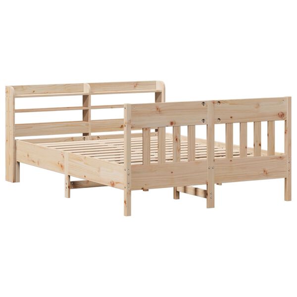 vidaXL Estructura de cama sin colch&oacute;n madera maciza de pino 160x200 cm